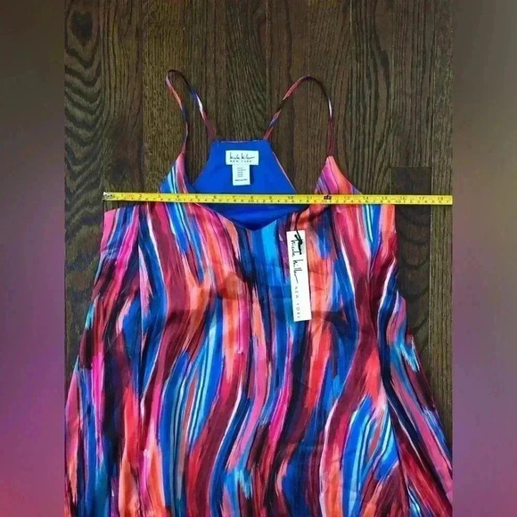 Nicole Miller XS Multi-Color Halter Maxi Dress w/POCKETS & Built-in Bra - NWT!! - Picture 5 of 11